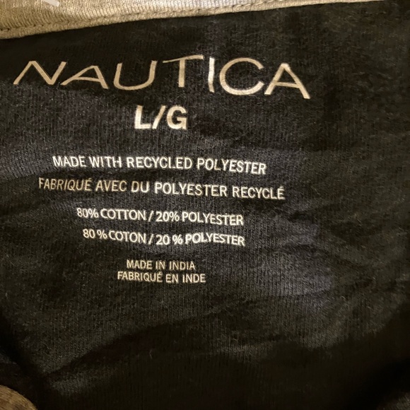 Nautica Men's Polo Shirt in Black with White Trim - Picture 2 of 2